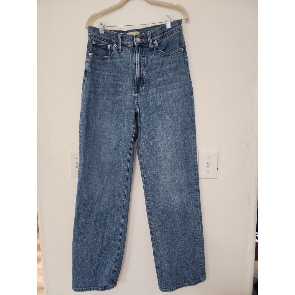 Madewell‎ High Rise Straight Leg Jeans Blue Medium Wash Denim Womens Size 25
